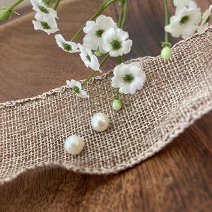 Off-White Pearl Stud Earrings